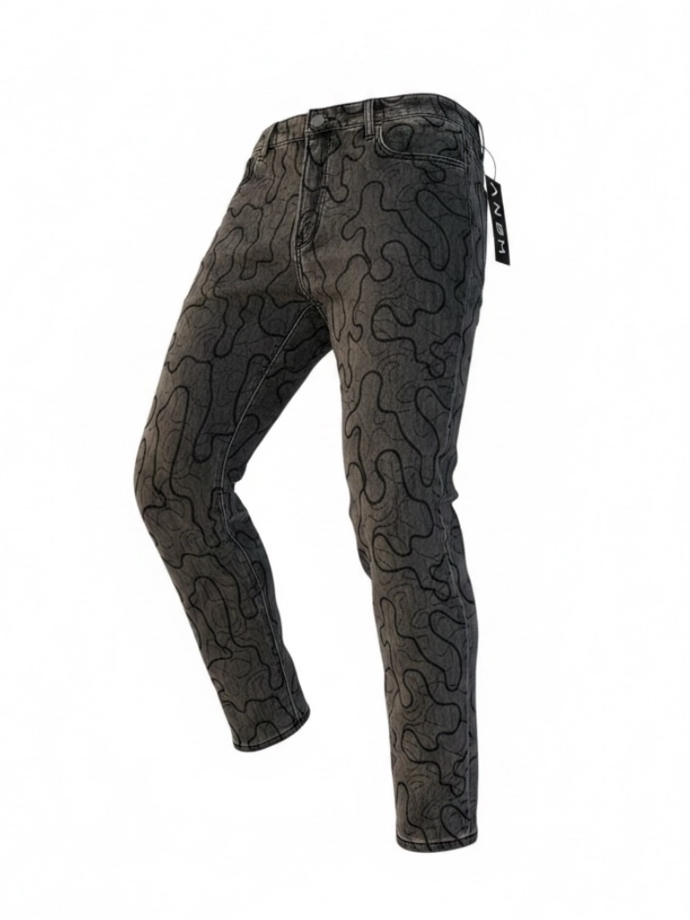 Anom Denim NWT Slim Fit Black Patterned Men’s Jeans